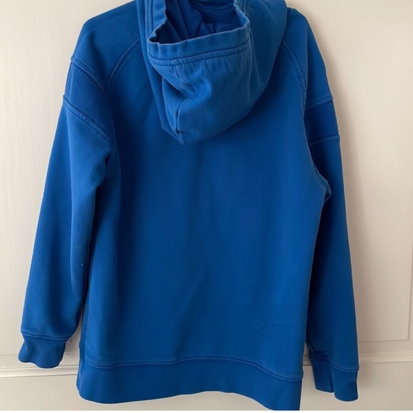 Blue Hoodie with Embossed Text - Picture 3 of 5